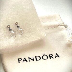 Pandora CZ Faceted Crystal Teardrop Earrings